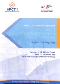 Final training report npct 1 qcc operator training batch ii 18 - 23 may 2016