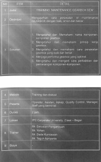 Training maintenance gearbox sew