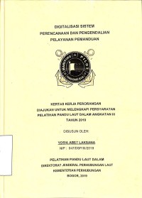 Digitalisasi Sistem Perencanaan Dan Pengendalian Pelayanan Pemanduan