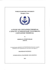 A Study of Container Terminal Capacity At Boom Baru Palembang Container Terminal