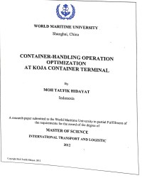 Container-Handling Operation Optimization At Koja Container Terminal