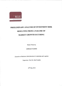 Preeliminary analysis of investment risk resulting from a failure of market growth occuring
